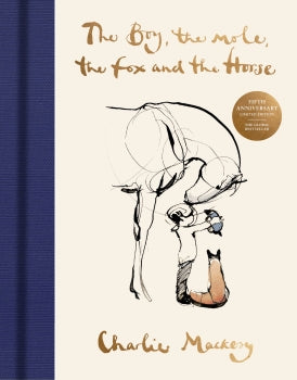 Book cover of 'The Big, the Mele, the Fox and the House' with a blue spine and illustration of a woman and horse.